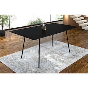 Mesa Sala De Jantar Paraty Preto 150x90cm Tampo Preto