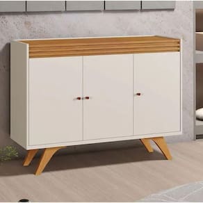 Buffet Para Sala De Jantar 3 Portas Madrid /off White/naturalle - Mavaular