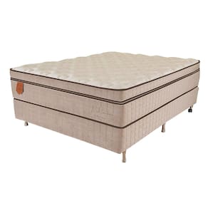 Cama Box Casal (Box + Colchão) 138X188X73 Mediterrâneo Prorelax Molas Ensacadas Euro Pillow - Bege