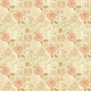 Papel De Parede Flores Vermelhas Clara E Amarelo Adesivo