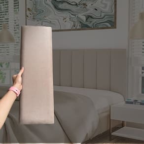 Kit 10 Módulos Estofados Cabeceira Cama Casal 20x60cm Areia