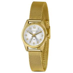 Relógio Lince Dourado Pequena Aço Esteira Lrg4674L