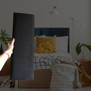 Kit 5 Módulos Estofados Cabeceira Cama Casal 20x60cm Preto