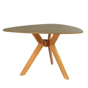 Mesa de Jantar Orgânica Nina 120cm em MDF e Madeira Maciça - Natural