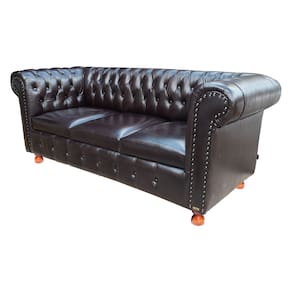 Sofá Capitonê Chesterfield Luiz Xv 2.30M Courano Café - Barbearia - Escritório - Sala De Estar - Casa - Studio
