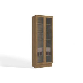 Paneleiro de Cozinha Modulado Botanic M628 c/ 2 Portas Vidro e 1 Gaveta 50cm Nogueira/Fendi - Kappesberg