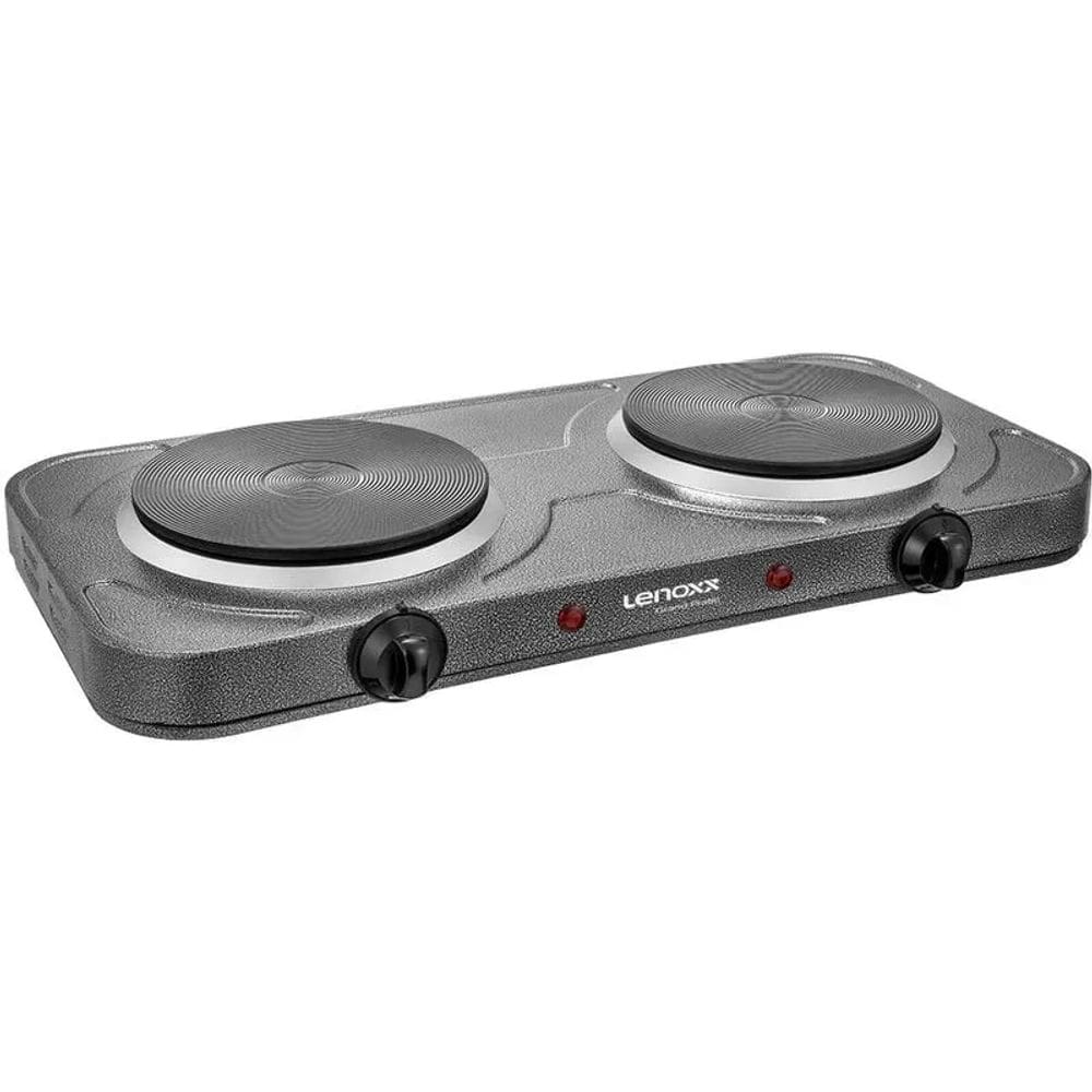 Fogão Elétrico De Bancada Lenoxx 2 Bocas Grand Pratic Prata PFE353 – 127 Volts