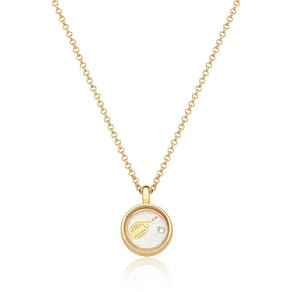 Colar Relicário Raquete Beach Tennis Revestido em Ouro