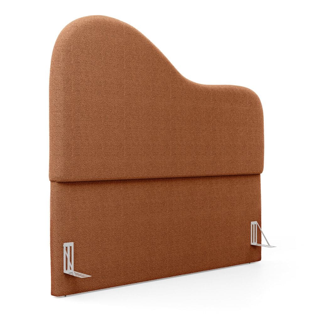 Cabeceira Orgânica Cama Box King Size Sea 195cm com Frame Bouclé Terracota - Desk Design
