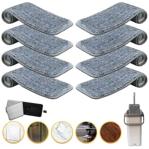 Kit 8 Refil Mop Flat Microfibra Vassoura Piso Brilhante Esfregão