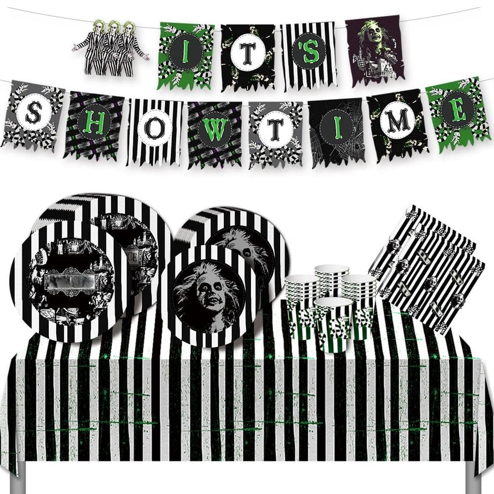 Suprimentos de festa CAILESS Horror, decorações de aniversário para 16 convidados