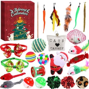 Calendário Cat Advent KumArte 2024 com 24 brinquedos para gatos de interior