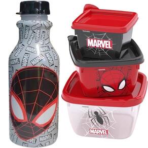 Homem Aranha Kit Porta Lanche Escolar Passeio Plasutil