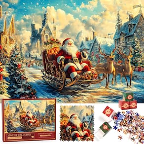 Puzzle Advent Calendar Homlouue 2024 com 108 peças para crianças