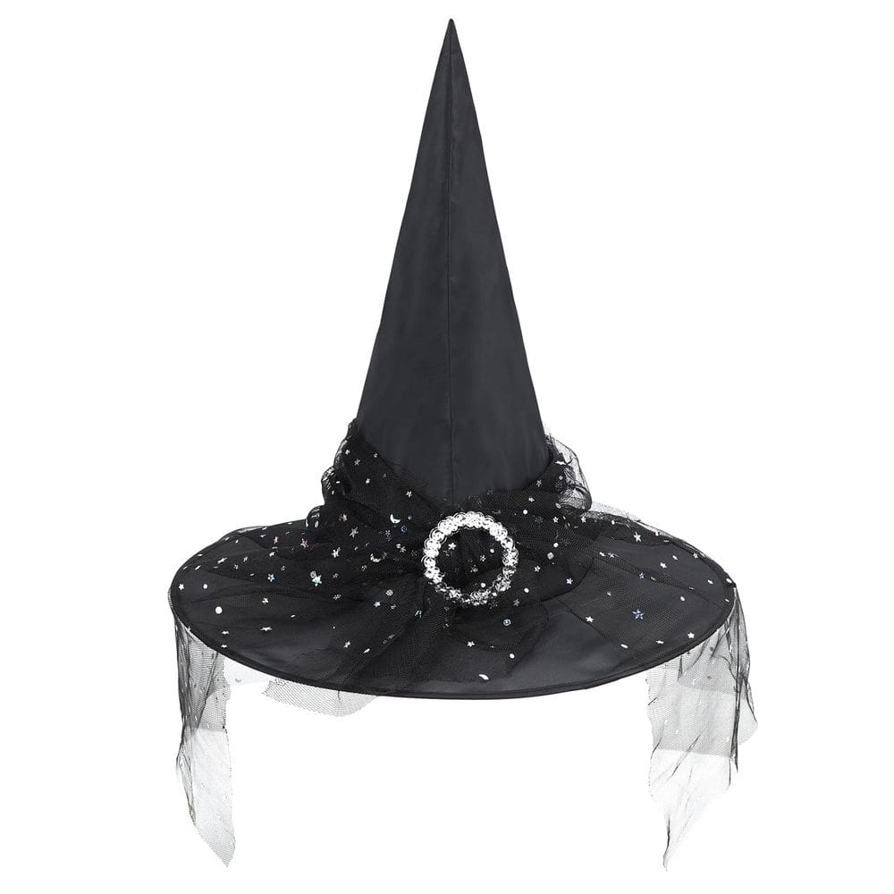 Chapéu de bruxa Zando Kids para mulheres e meninas, festa de Halloween, preto