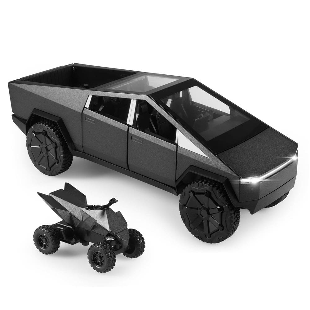Caminhão de brinquedo NLIEOPDA Cybertruck 1/24 Metal fundido sob pressão cinza escuro