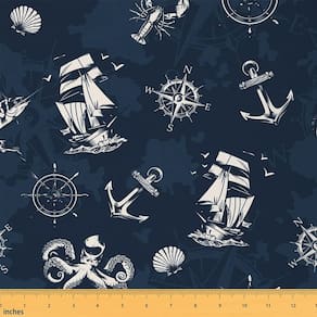 Tecido para estofados Feelyou Nautical 3D Print à prova d`água 10m