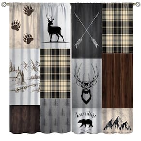 Cortinas Cyness Rustic Carbin Deer Bear Elk Moose 107x160cm