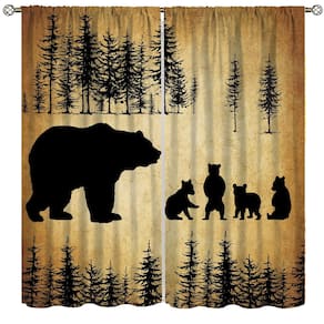 Cortinas Ginness Cabin Retro Rustic Lodge Blackout 132x213cm