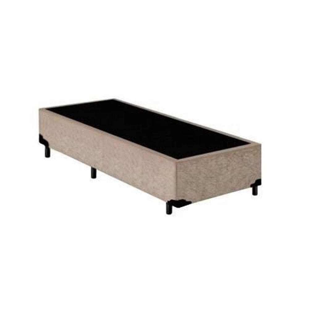 Cama Box Solteiro Extremo Reforçado Suede Principe das Camas Bege 88x188x40