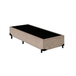 Cama Box Solteiro Extremo Reforçado Suede Principe das Camas Bege 88x188x40