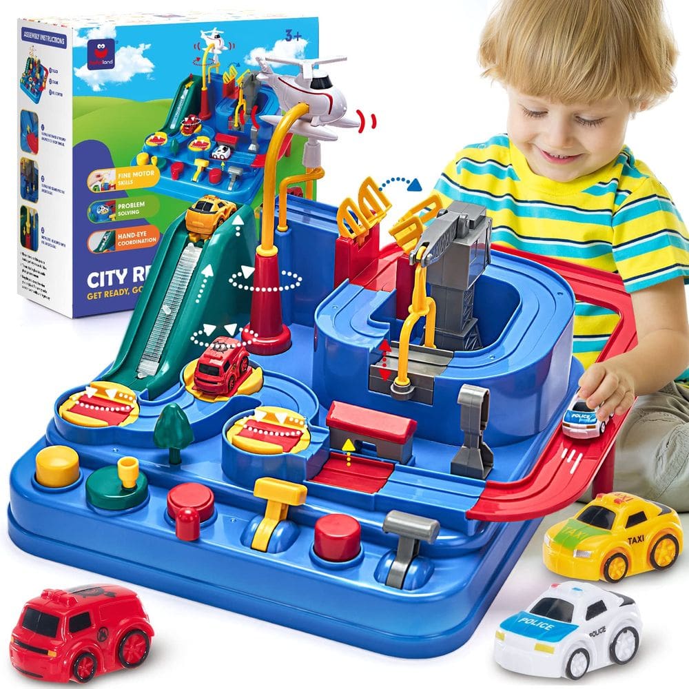 Conjunto de aventura Toy Car Track para meninos de 3 anos de idade, 4 a 9 anos