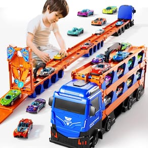 Porta-carros de transporte de caminhões de brinquedo CuteMelon com 12 carros