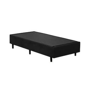Cama Box Solteiro Extremo Reforçado Suede Principe das Camas Preto 88x188x40