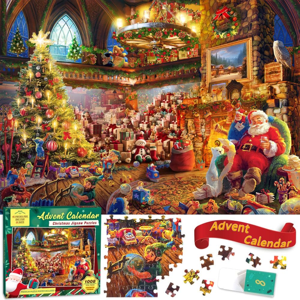 Quebra-cabeça do calendário do advento Bestbase 2024, Natal, 1008 peças