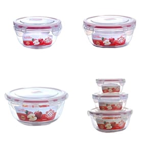 Conjunto de 3 Potes Transparente Herméticos com Tampa