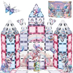 Conjunto de construção Little Pi Magical Unicorn Castle, 4-6 anos, meninas