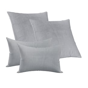Kit 2 Capa Almofada 50x50cm e 2 Capas 30x50cm Luxo Prata