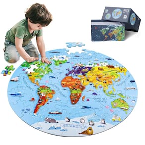 Quebra-cabeça DIGOBAY World Map 70 peças para crianças de 4 a 8 anos