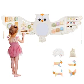 Brinquedos sensoriais Montessori Wall Busy Board Beright Owl Activity