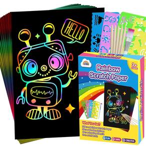 Papel de rascunho Scratch Art Toy ZMLM 60 Rainbow para crianças