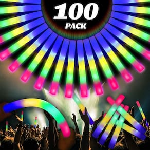 Local de festa Foam Glow Sticks! 100 unidades de 47 cm com luz LED de 4 cores