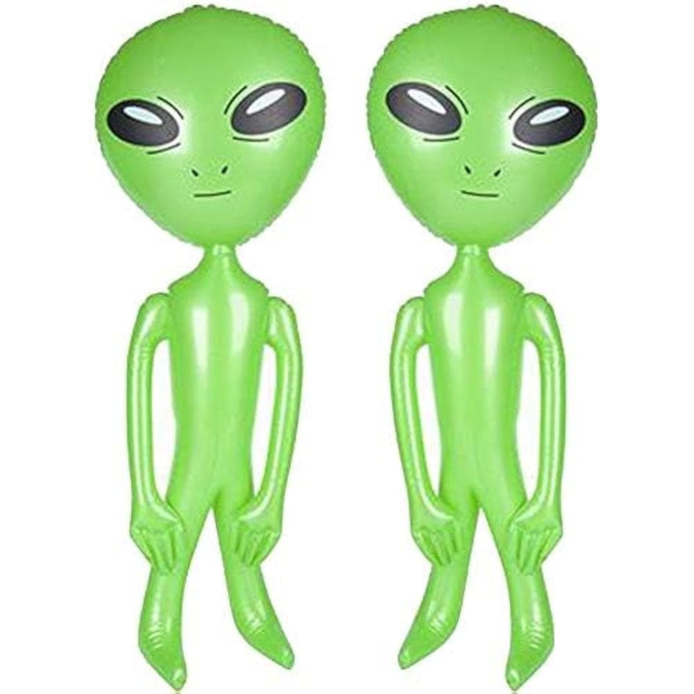 Conjunto inflável de 2 OVNIs de 86 cm em verde Alien ArtCreativity