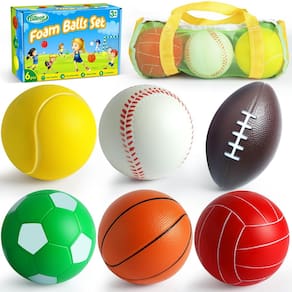 Conjunto de mini bolas esportivas Billeeit para crianças de 1 a 3 anos com bolsa esportiva