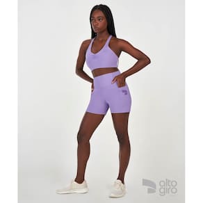 Short Curto com Bolso Alto Giro Violeta Lavanda