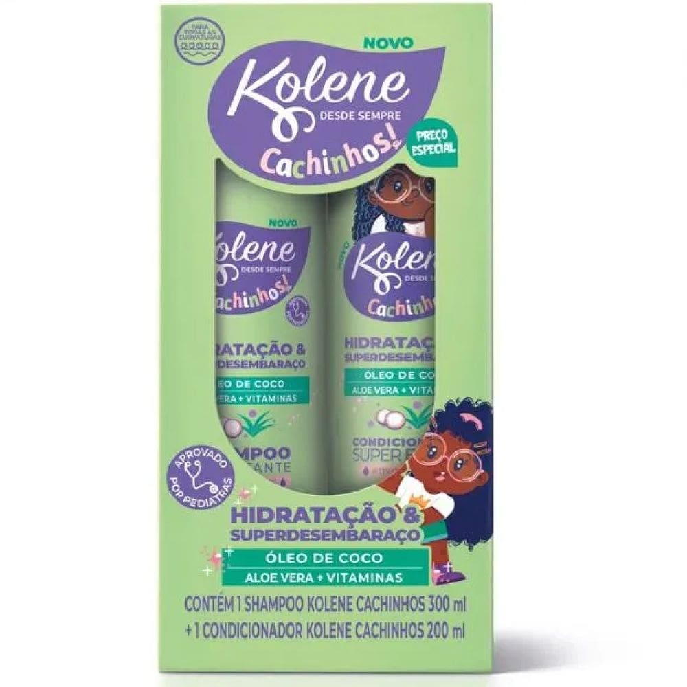 Kit Shampoo e Condicionador Cachinhos Hidratação e Superdesembaraço Kolene