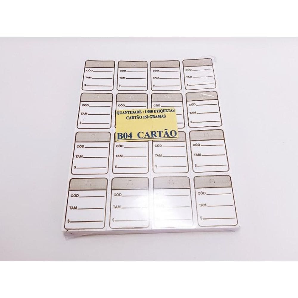 Etiqueta B04 Prata com 1.000 - Sun Special