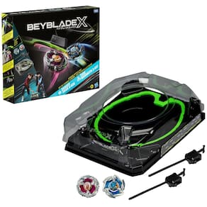 Conjunto de batalha Beyblade X Xtreme com 2 piões e estádio Beystadium