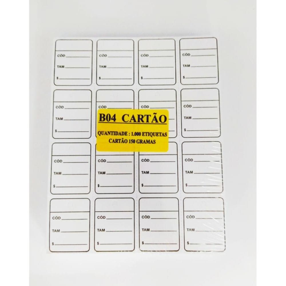 Etiqueta B04 Branca com 1.000 - Sun Special