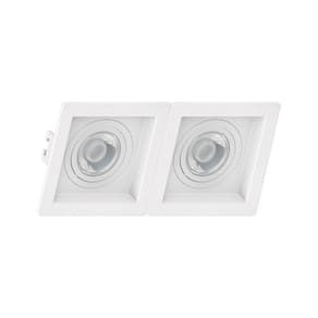 Spot De Embutir Recuado Linked Save Energy Para 2 Lâmpadas Par 20 E27 Bivolt Branco Se-330.2069