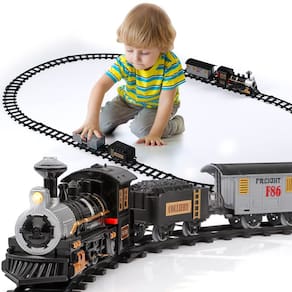 Conjunto de trem de Natal Lucky Doug com luz e som para crianças