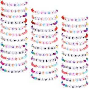 Pulseiras Friendship Cunno Kids 36 peças para meninas de 17 cm de comprimento