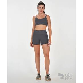 Top Elastico Personalizado Alto Giro Cinza Ferro