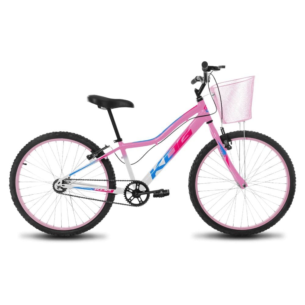 Bicicleta Infantil Feminina Aro 24 KOG Alumínio Com Cestinha