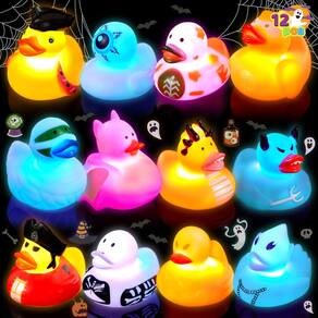 Brinquedos de banho Halloween Rubber Duck JOYIN Glow in The Dark 12 peças