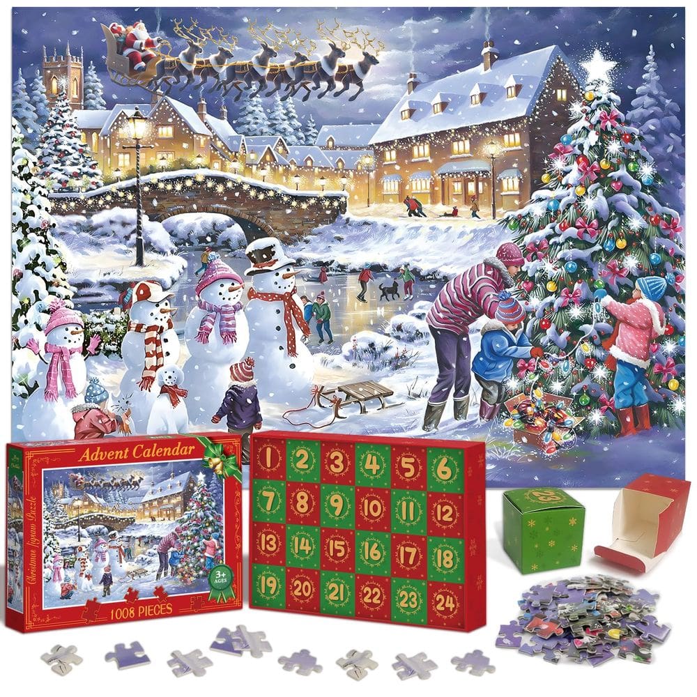 Quebra-cabeça de Natal do Calendário do Advento 1008 peças 2024